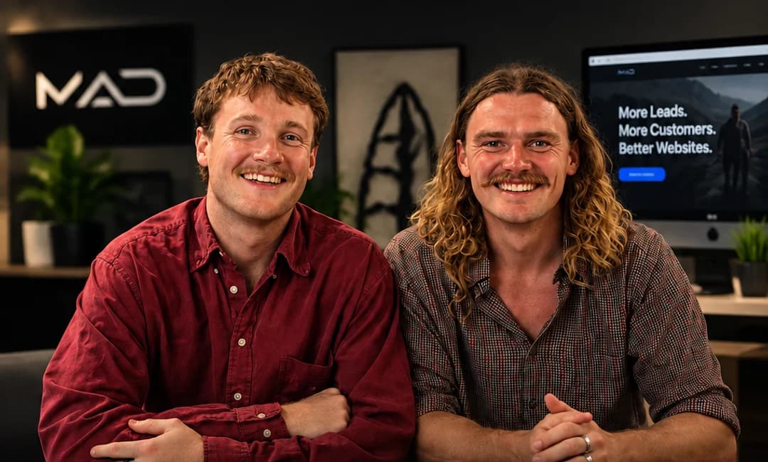 Max and Daniel, the two founders of MAD Develops, in the MAD studio