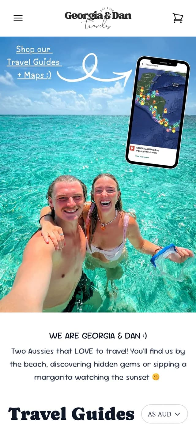 Georgia Dan Travels website (mobile)