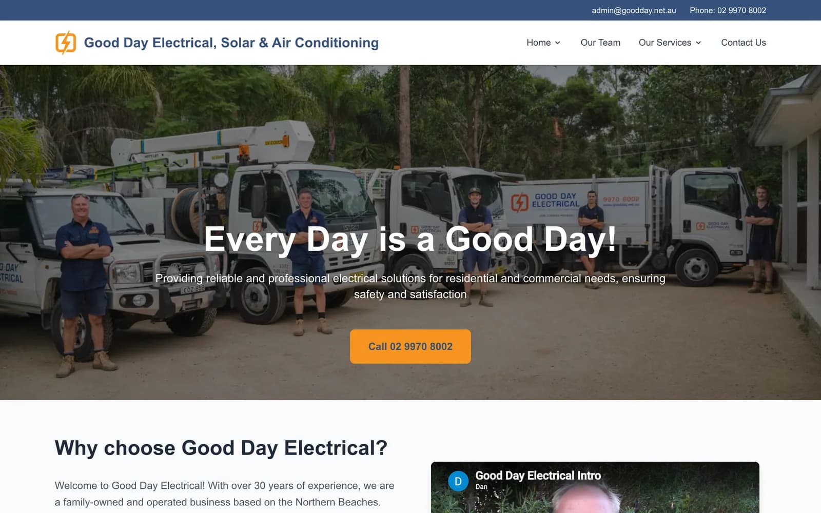 Good Day Electrical website (desktop)