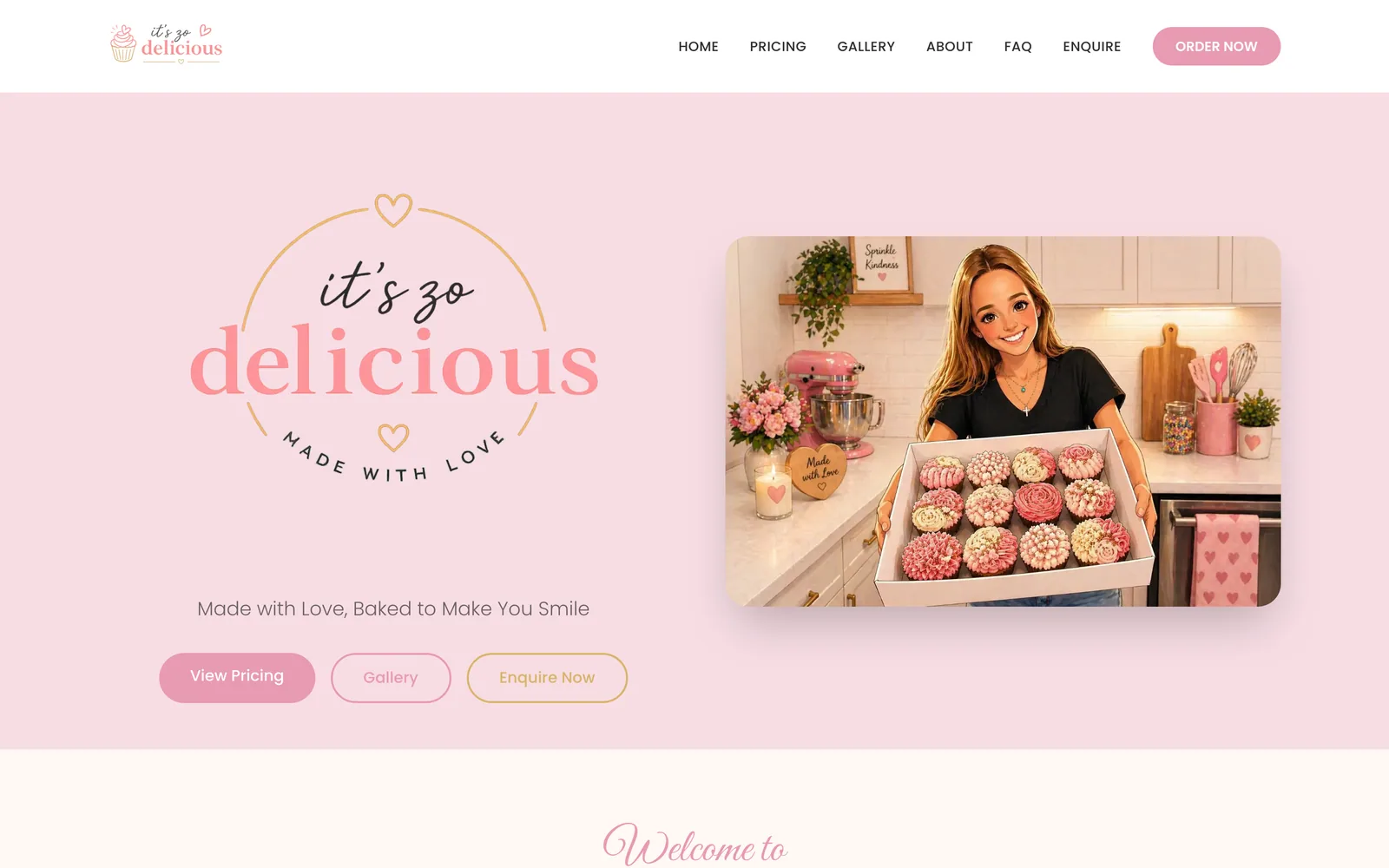 It's Zo Delicious website (desktop)
